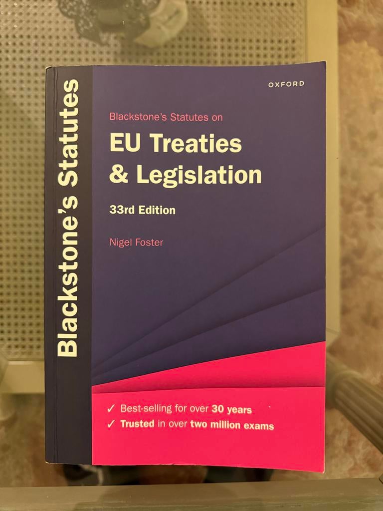 EU Treaties & Legislation, Blackstone's Statutes, Nieuw, Boeken, Studieboeken en Cursussen, Ophalen of Verzenden, Gamma, Nieuw
