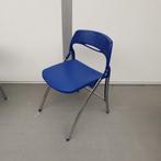 Set 6x kunststof klapstoelen - blauw ``afgeprijsd``, Huis en Inrichting, Stoelen, Vijf, Zes of meer stoelen, Blauw, Metaal, Gebruikt