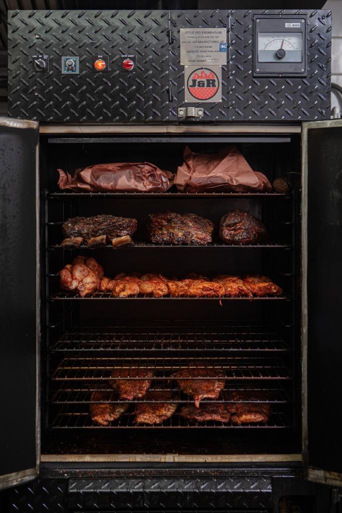 J&R Red Little Smokehouse BBQ SMOKER, Tuin en Terras, Houtskoolbarbecues, Zo goed als nieuw, Ophalen of Verzenden