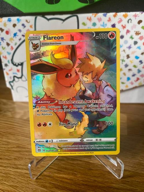 Tg01/tg30 Flareon, Hobby en Vrije tijd, Verzamelkaartspellen | Pokémon, Zo goed als nieuw, Losse kaart, Ophalen of Verzenden