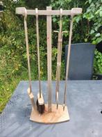 Leuk 5 delig openhaard set, bezem, tang, schep en poke, ., Nieuw, Ophalen of Verzenden, Vrijstaande haard