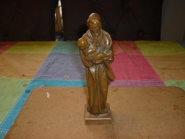 Mooie Sint - Jozef met kindje Jezus in de armen goede staat, Antiek en Kunst, Antiek | Religie, Ophalen of Verzenden