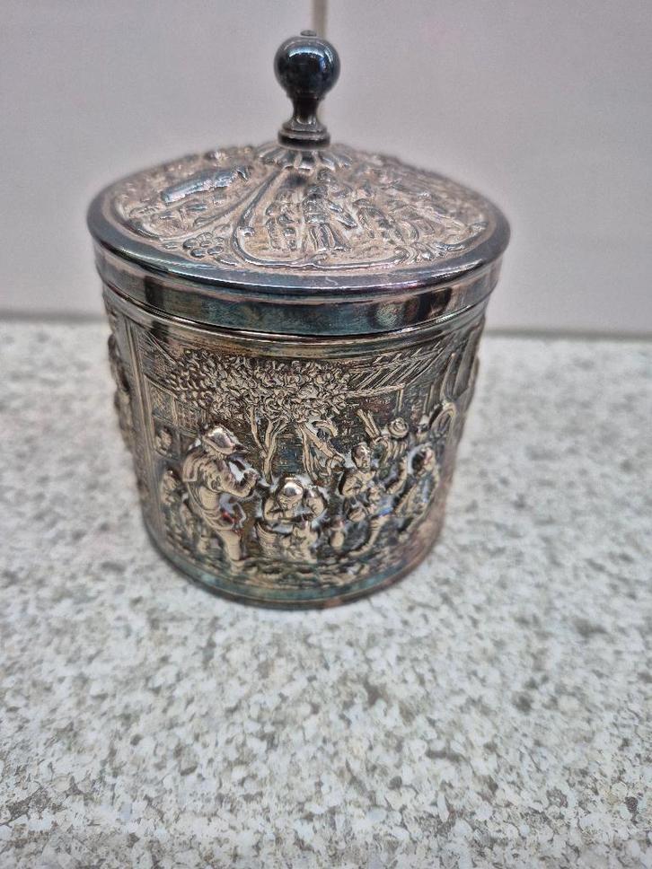 Vintage verzilverde theebus, Antiek en Kunst, Antiek | Goud en Zilver, Ophalen of Verzenden