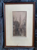 ETS JOHANNES JOSSEAUD (1880-1935) ‘ZICHT OP ZUIDERKERK’., Ophalen of Verzenden