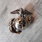 USMC Navy cap badge goud, Embleem of Badge, Amerika, Ophalen of Verzenden, Marine