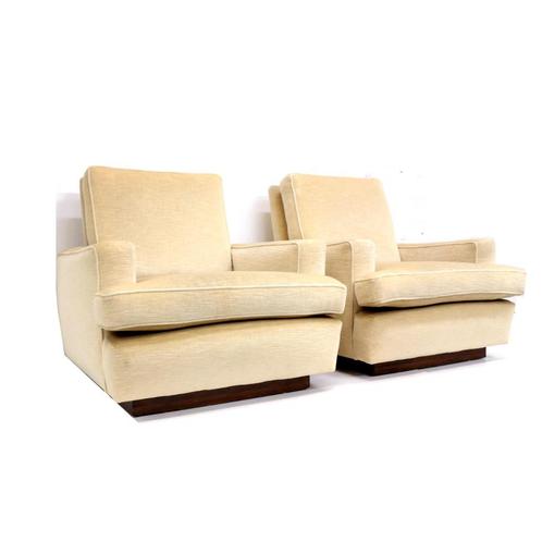 2x Vintage fauteuil creme fluweel Japandi jaren '60 '70, Huis en Inrichting, Fauteuils, Gebruikt, 75 tot 100 cm, Verzenden