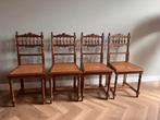 4 brocante eetkamerstoelen, Antiek en Kunst, Antiek | Meubels | Stoelen en Banken, Ophalen of Verzenden