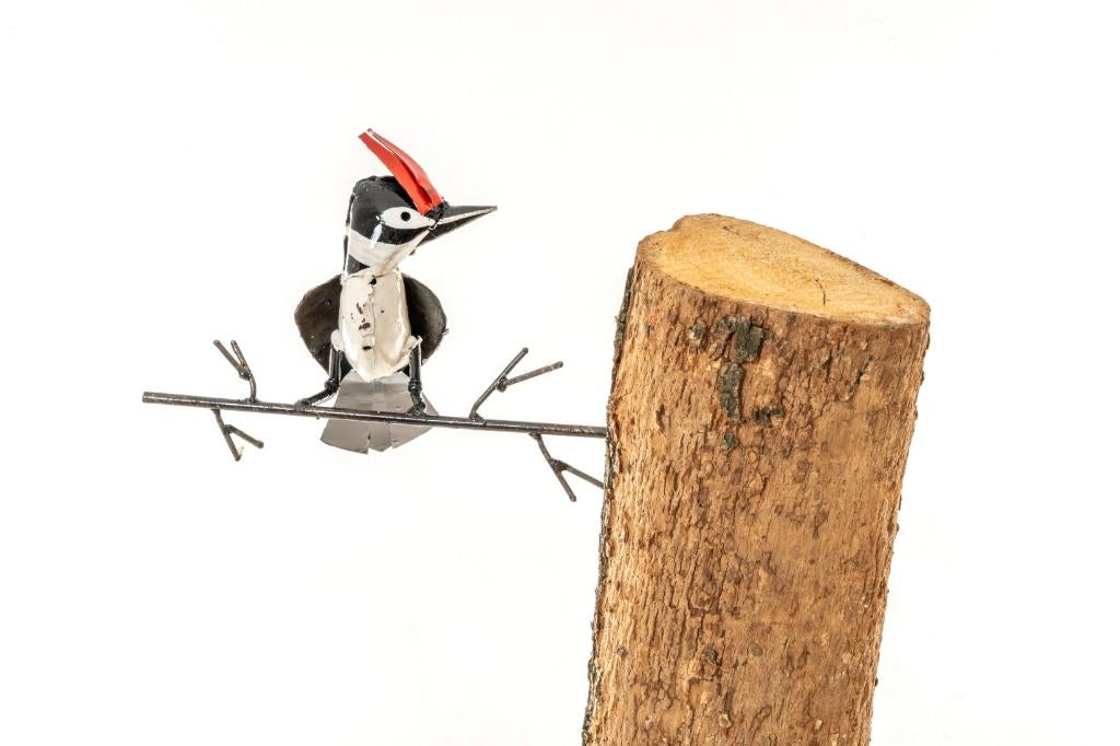 BONTE SPECHT OP TAK - STREET ART - FAIRTRADE, Tuin en Terras, Ophalen of Verzenden, Nieuw