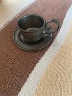 Tinnen kop en schotel, Ophalen of Verzenden