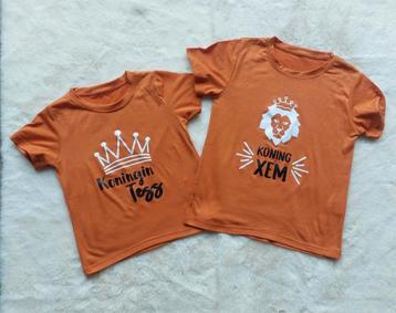 Koningsdag oranje kindershirt met naam. 