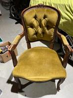 Klassieke fauteuil met groene bekleding, Antiek en Kunst, Ophalen