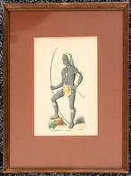 Lithografie Krijger Vanikoro Solomon Islands Pacific A67-6, Ophalen of Verzenden