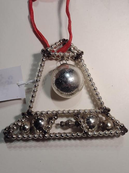 oude grote gablonzer kerstversiering kerstklok zilverkleur, Diversen, Kerst, Gebruikt, Ophalen