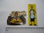 sticker Suske & Wiske strip race auto vintage sidonia retro, Verzamelen, Stickers, Verzenden