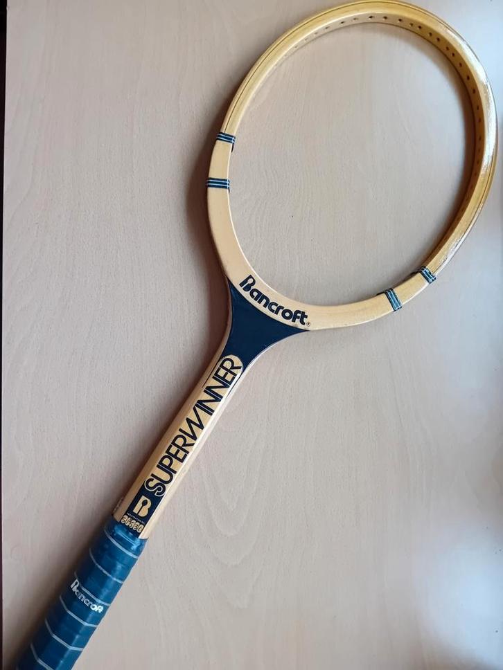 Vintage houten Bancroft tennisracket, Sport en Fitness, Tennis, Nieuw, Racket, Overige merken, Ophalen of Verzenden