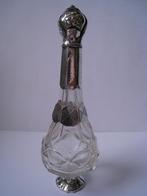 ZILVER - ZILVEREN VOET -RAND EN DOP ; PARFUMFLESJE ANTIEK, Verzenden, Zilver