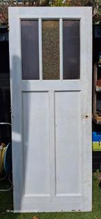 Jaren 30 deur, oude deur met glas, Doe-het-zelf en Verbouw, Ophalen, Gebruikt, 80 tot 100 cm, Binnendeur
