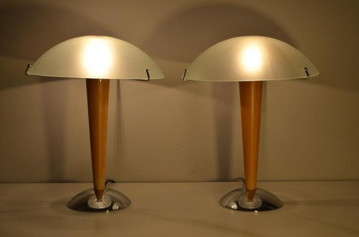 Set (2 st) Space Age / Art-Deco design lampen - IKEA 1990, Huis en Inrichting, Lampen | Tafellampen, Gebruikt, Minder dan 50 cm