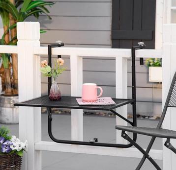 Outsunny Balkon Hangtafel metaal opvouwbaar zwart beschikbaar voor biedingen