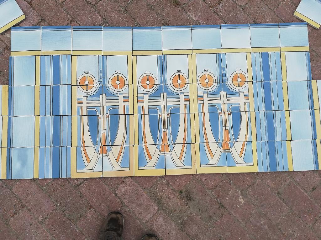 145x72,5 art deco tableau voor achter fornuis Maison Helman, Ophalen