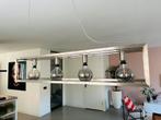 RVS Hanglamp met 4 Fittingen, Huis en Inrichting, Lampen | Hanglampen, Ophalen, Zo goed als nieuw, Metaal, Minder dan 50 cm