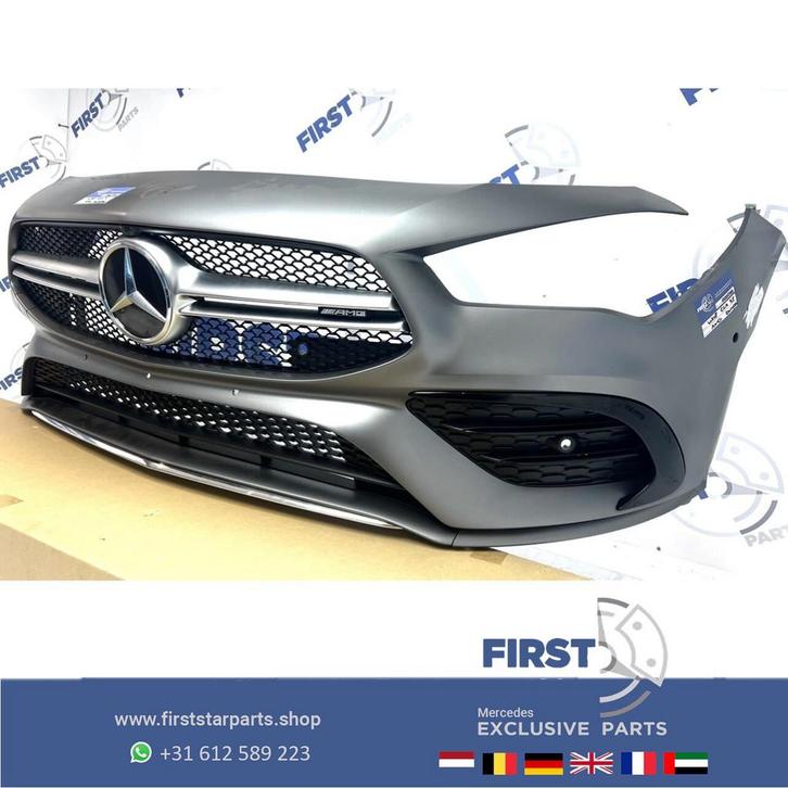 W118 C118 CLA 35 AMG SEMI-COMPLETE VOORBUMPER MAT GRIJS orig, Auto-onderdelen, Carrosserie en Plaatwerk, Bumper, Mercedes-Benz