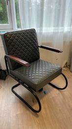 Leren fautuil donker groen, Ophalen of Verzenden, Gebruikt, Overige kleuren, Eén