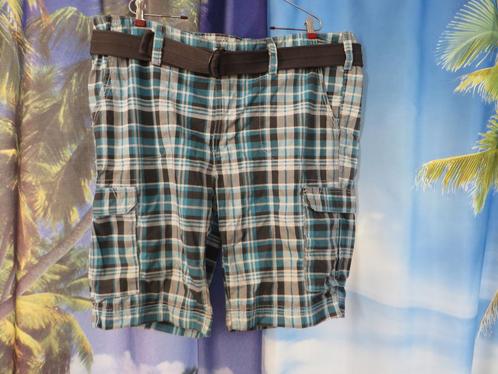 Blauw wit zwart grijze ruit short / korte broek mt 60 Canda, Kleding | Heren, Broeken en Pantalons, Gedragen, Overige maten, Grijs