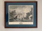 Antieke Gravure: De Gelukkige Vissers, 18e Eeuw, Antiek en Kunst, Ophalen of Verzenden