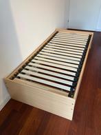 Eenpersoons bed hout, Huis en Inrichting, 90 cm, Eenpersoons, Beige, Ophalen of Verzenden