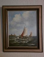 Schilderij van A. Hof: Nederlandse Zeegezicht, Antiek en Kunst, Ophalen of Verzenden