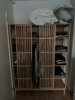 Houten kledingkast met schuifdeuren, Ophalen, Gebruikt, 100 tot 150 cm, Eikenhout
