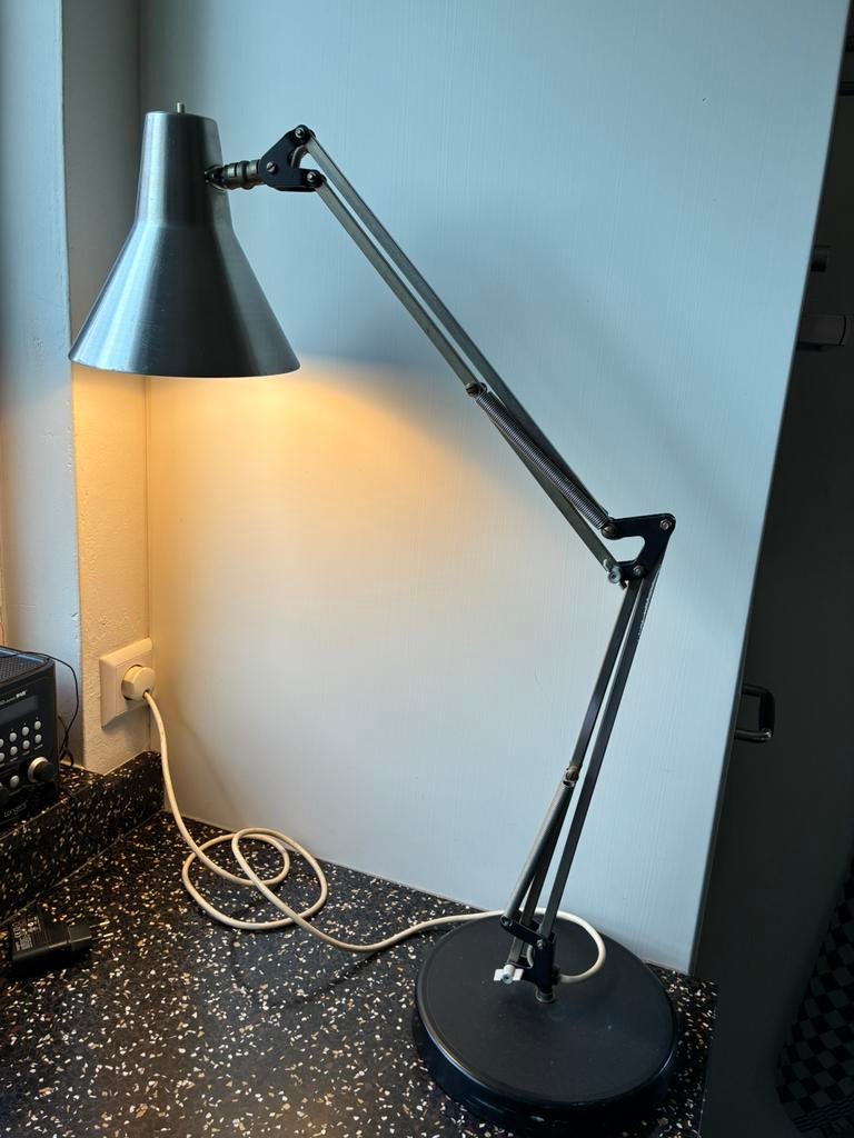 Vintage Bauhaus/Hala? architectenlamp, Huis en Inrichting, Lampen | Tafellampen, Ophalen, Gebruikt, Minder dan 50 cm