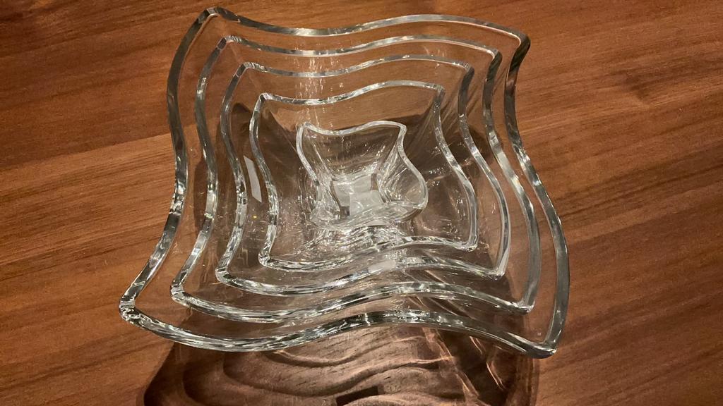 Set van 5 Villeroy & Boch New Wave Glazen Schalen!, Schaal, Vierkant, Ophalen of Verzenden, Glas