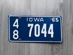 Kentekenplaat 1965 Iowa USA Nummerplaat Nummerbord, Ophalen of Verzenden, Gebruikt, Auto's