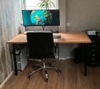 Massief beuken IKEA GERTON bureau met zwarte ADILS poten, Huis en Inrichting, Ophalen, Gebruikt, Bureau