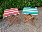2 vintage plooistoelen met gestreepte stof, Ophalen of Verzenden, Huis en Inrichting