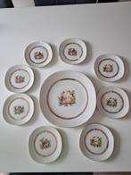 Pools servies / gebaks set - 1 groot en 8 kleine bordjes, Huis en Inrichting, Bord(en), Overige stijlen, Ophalen of Verzenden