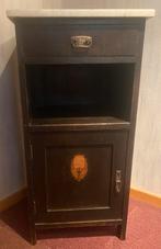 Oud nachtkastje met marmeren blad, Ophalen, Gebruikt, Minder dan 45 cm, 55 tot 70 cm