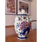 Vintage Delfts Polychroom dekselvaas, Antiek en Kunst, Antiek | Vazen, Ophalen of Verzenden