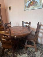 Antieke tafel en stoelen, Huis en Inrichting, 4 tot 6 stoelen, Ophalen of Verzenden, Zo goed als nieuw