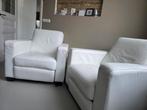 Twee witte leren relaxfauteuils, Huis en Inrichting, Fauteuils, Ophalen of Verzenden, Gebruikt, 75 tot 100 cm