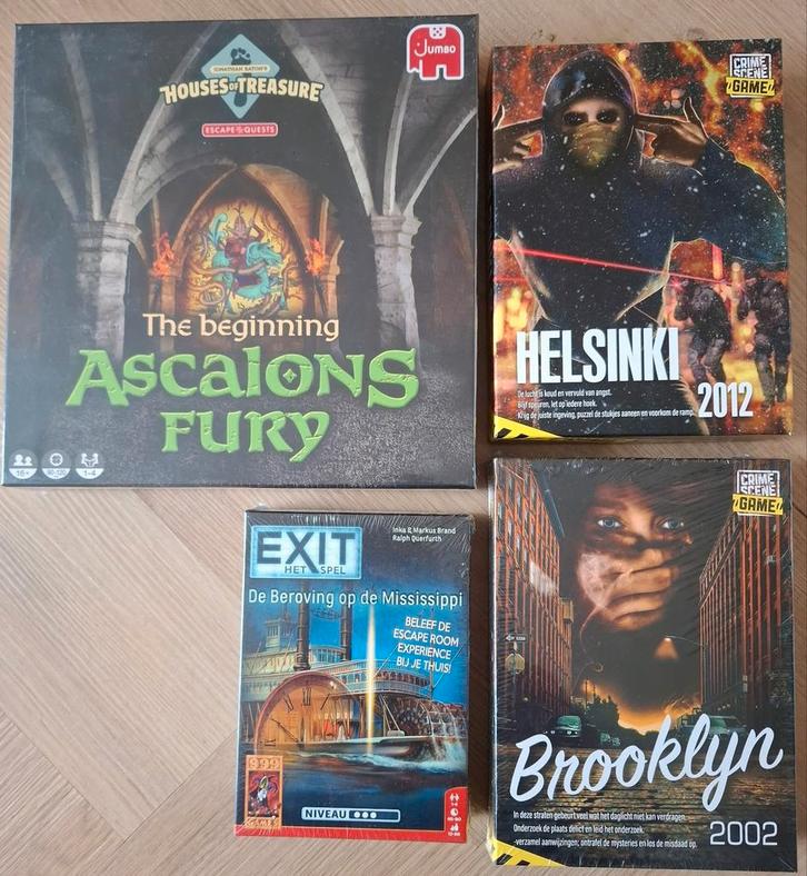 Escape Room Spellen - House of Treasure, Crime Scene, Exit, Hobby en Vrije tijd, Gezelschapsspellen | Bordspellen, Ophalen of Verzenden