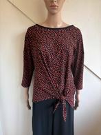 Studio Anneloes travelstof Blouse top M rood zwart print, Maat 38/40 (M), Studio Anneloes, Ophalen of Verzenden, Zo goed als nieuw