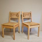 Set van 2 houten stoelen met gevlochten riet - Vintage Ikea, Riet of Rotan, Twee, Overige kleuren, Ophalen of Verzenden