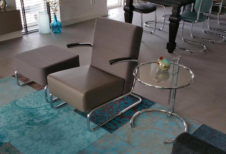 Gispen 405 en 443 Fauteuil met Hocker - Design Klassieker, Huis en Inrichting, Fauteuils, Zo goed als nieuw, Stof, 50 tot 75 cm