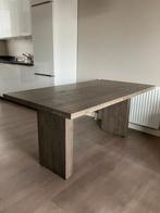Bruin/grijze eettafel te koop, Ophalen, Eikenhout, 50 tot 100 cm, Zo goed als nieuw