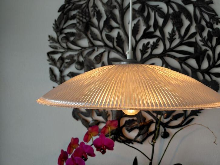 Vintage Holophane Hanglamp met reflectorglas IZGST, Huis en Inrichting, Lampen | Hanglampen, Zo goed als nieuw, Minder dan 50 cm