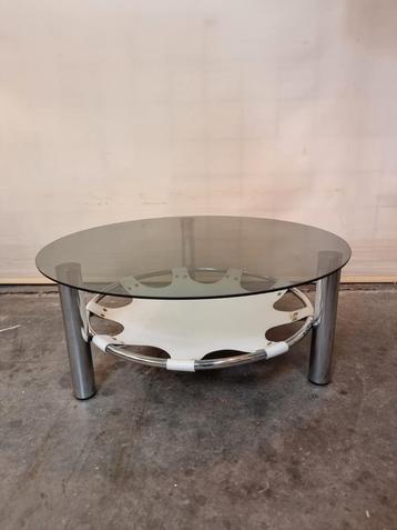 Space age salontafel rookglas skai en chroom beschikbaar voor biedingen