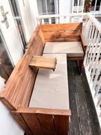 Balcony Sofa with Taupe Cushions, Ophalen, Gebruikt, Hout, Loungeset